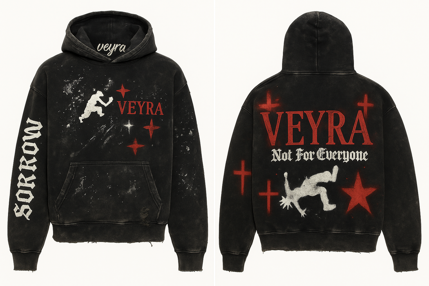 VEYRA Distressed Pullover Hoodie - Pre-Order